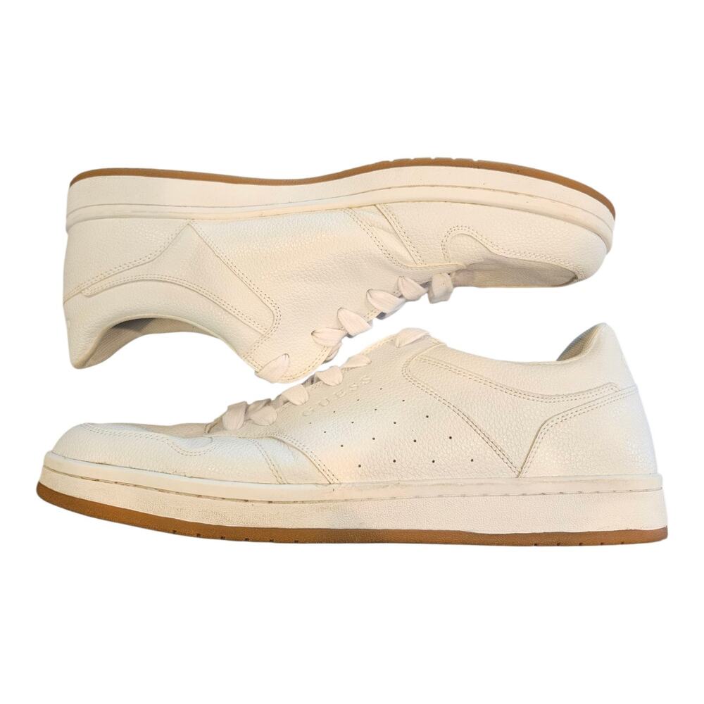 Men’s Guess White Lace Up Sneaker‎ Adult Size 13 Leather Low Top